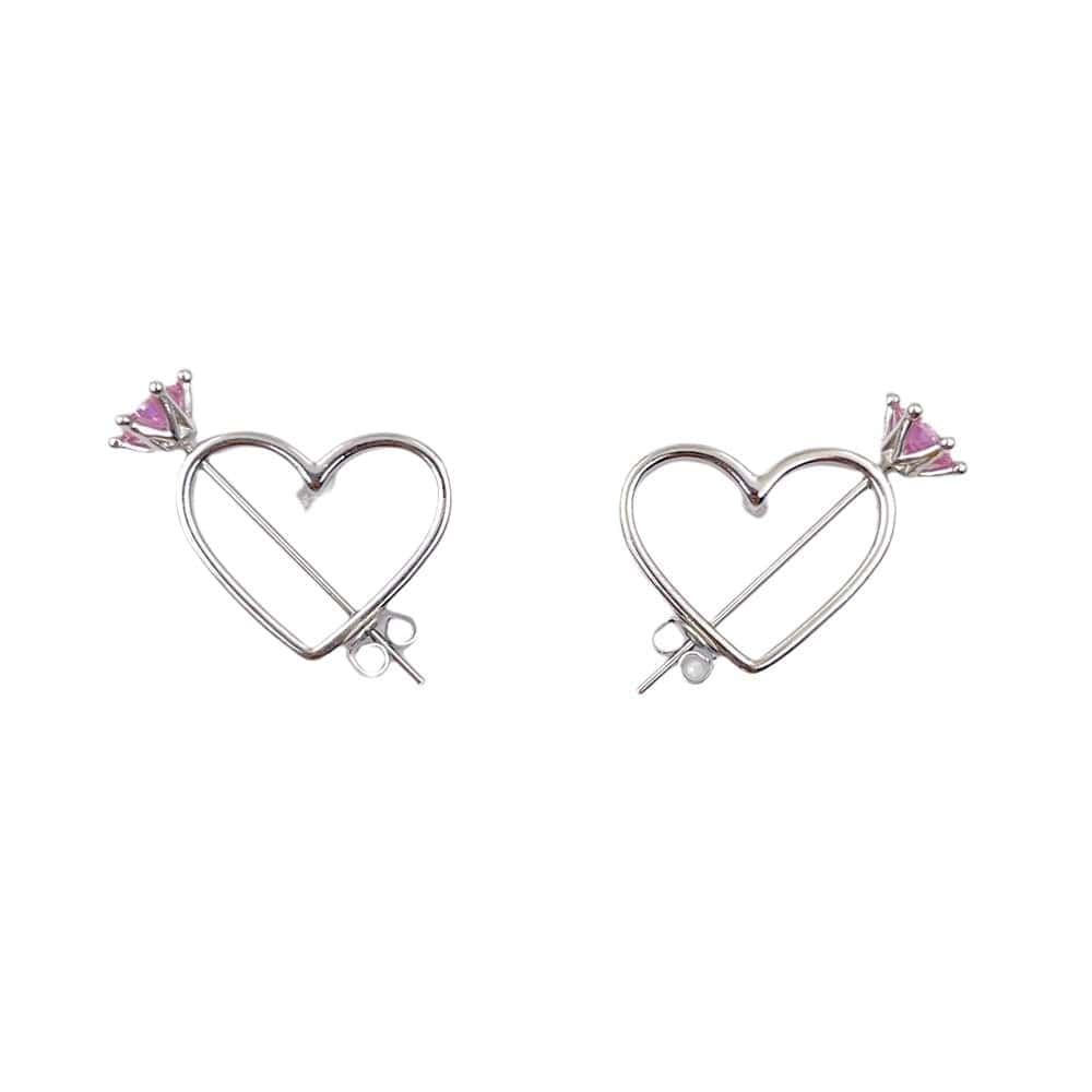 Boucles d'oreilles coeur flèche Cupidon