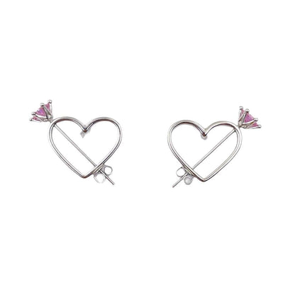 Boucles d'oreilles coeur flèche Cupidon