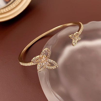 Duo Butterfly Bangle Bracelet