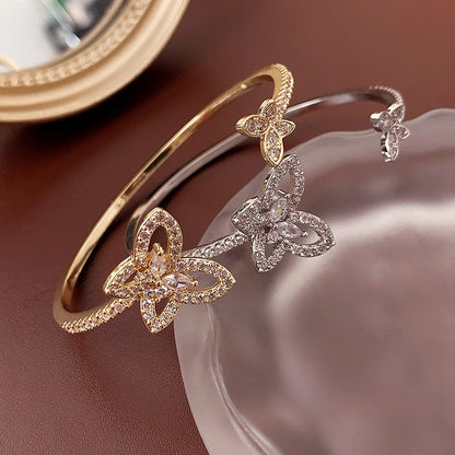 Duo Butterfly Bangle Bracelet