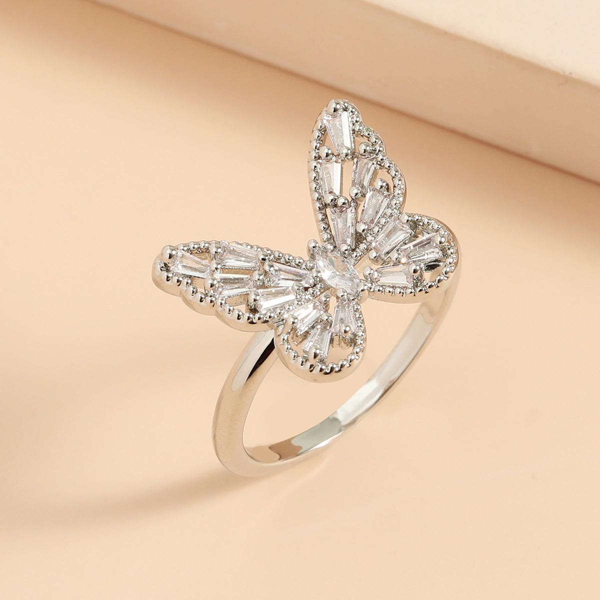 Hollowed-out Butterfly Ring