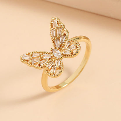 Hollowed-out Butterfly Ring