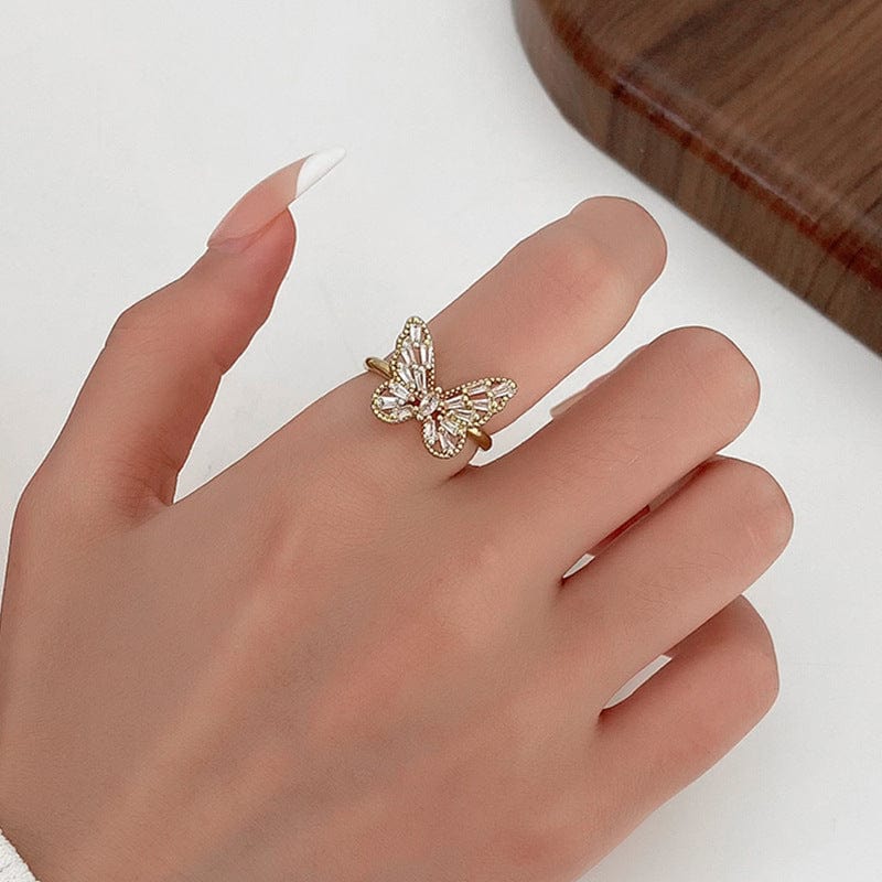 Hollowed-out Butterfly Ring