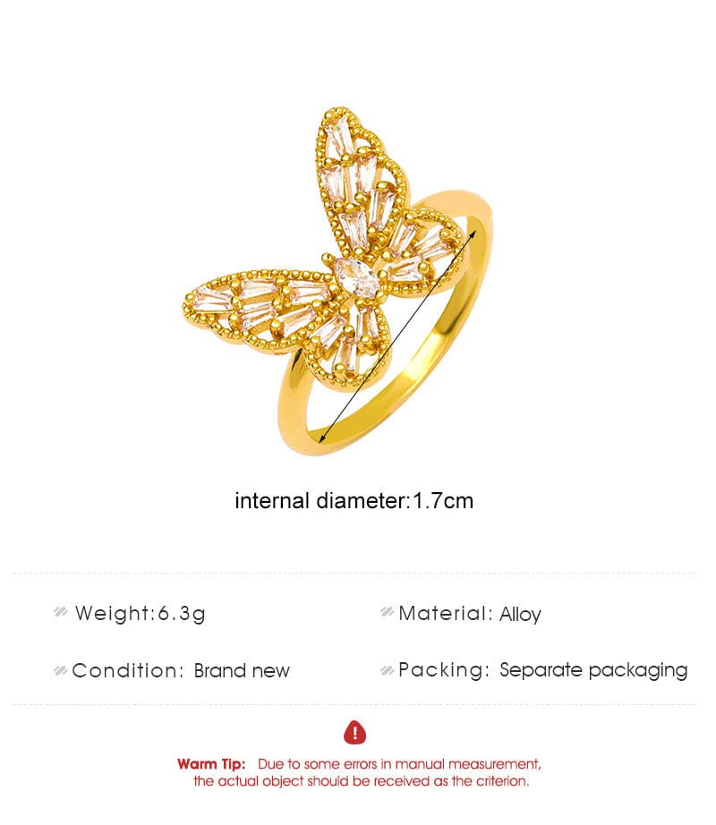 Hollowed-out Butterfly Ring