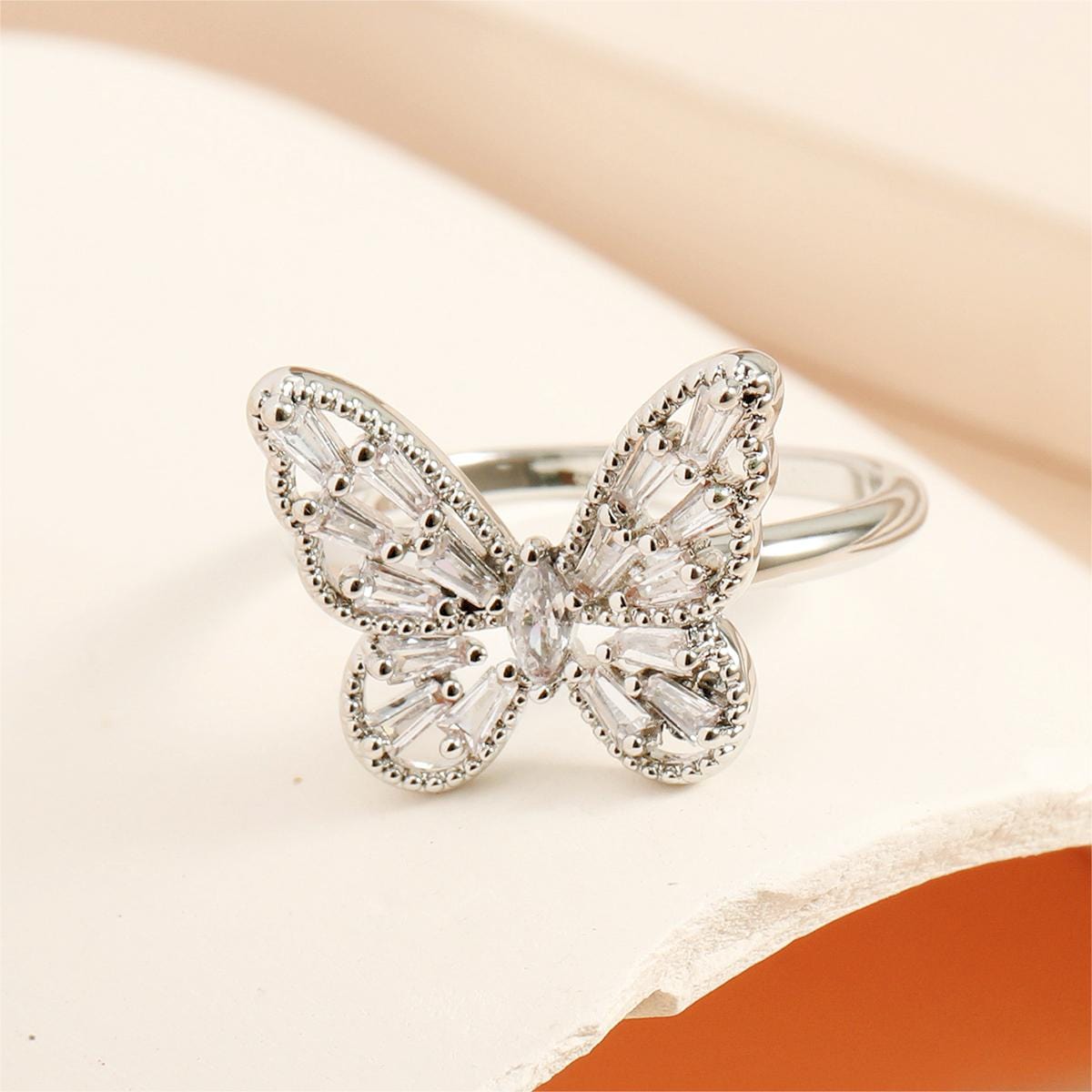 Hollowed-out Butterfly Ring