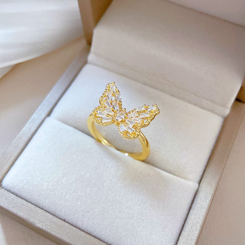 Hollowed-out Butterfly Ring