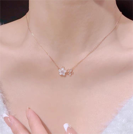 Natural Duo Cherry Blossom Necklace