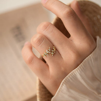 Chic Olive Branch Ring GEM588