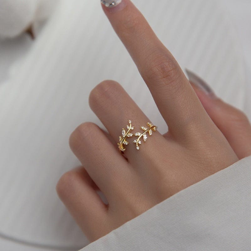 Chic Olive Branch Ring GEM588