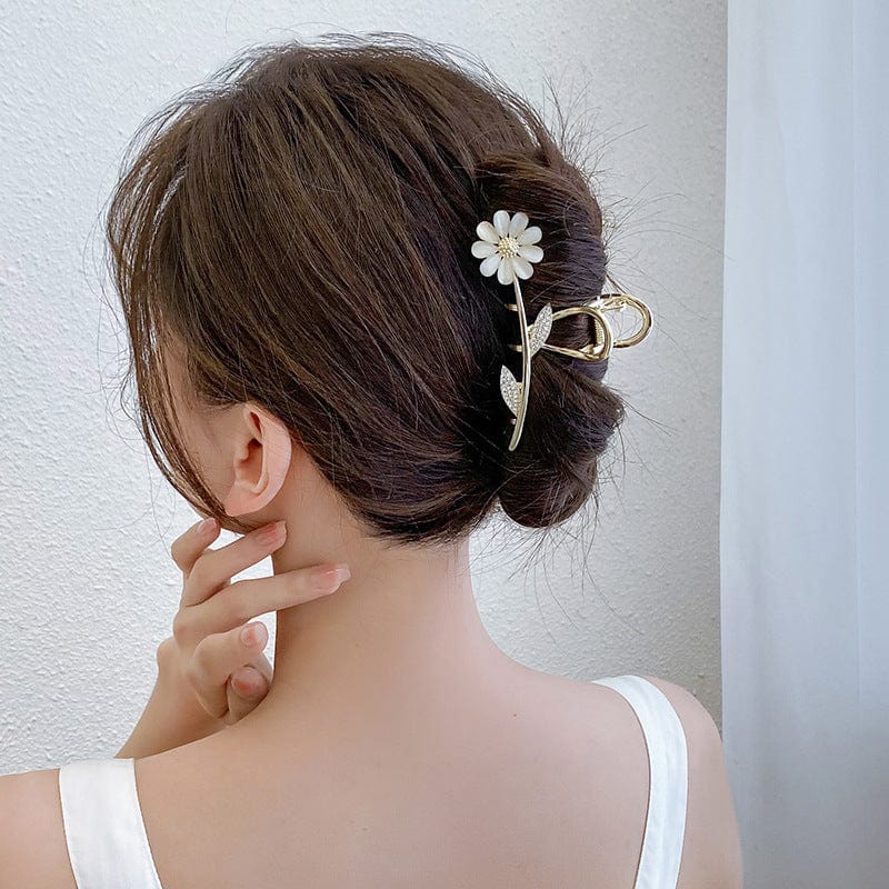 Opal Gänseblümchen Blume Chignon Kralle Clip