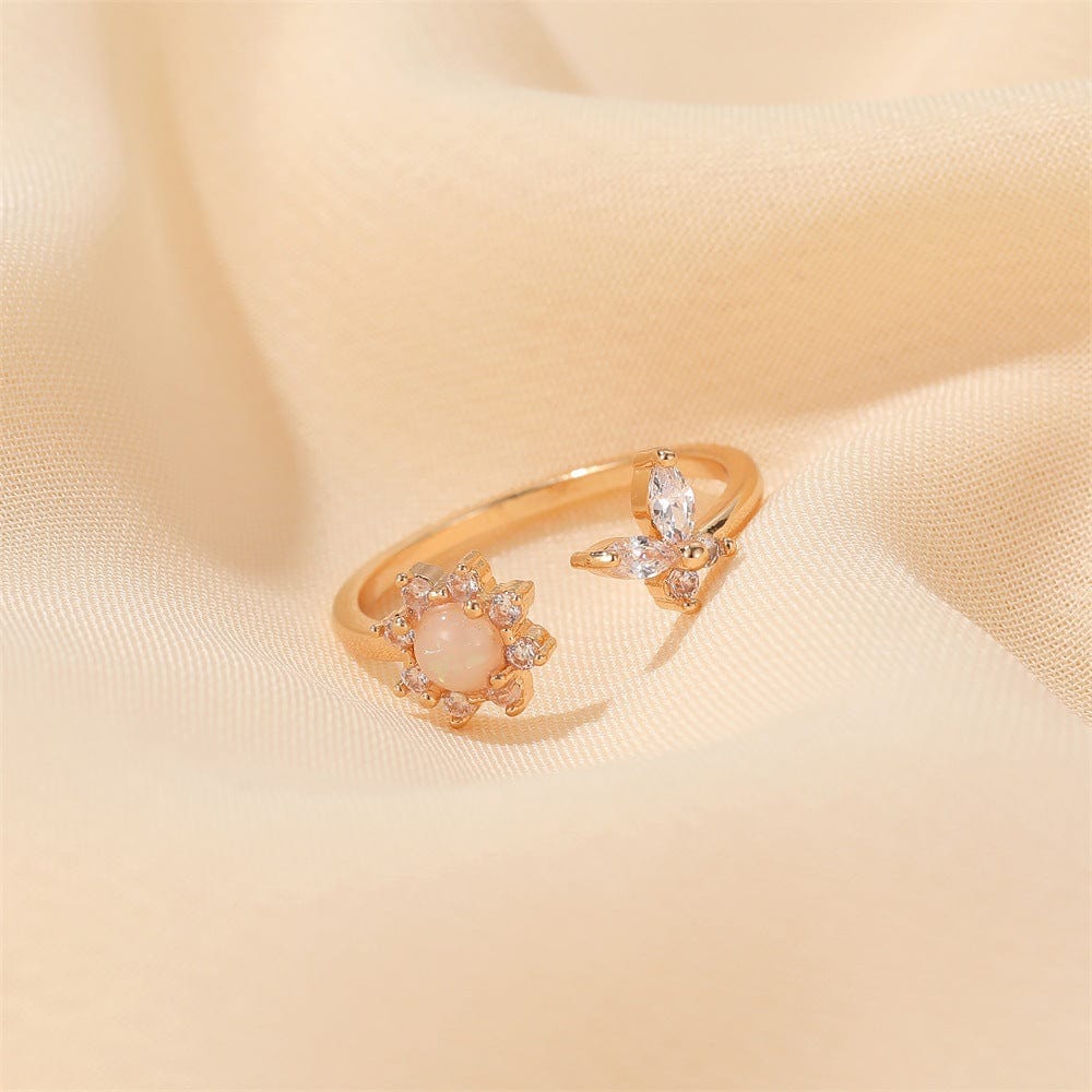 Chic Floral Butterfly Ring