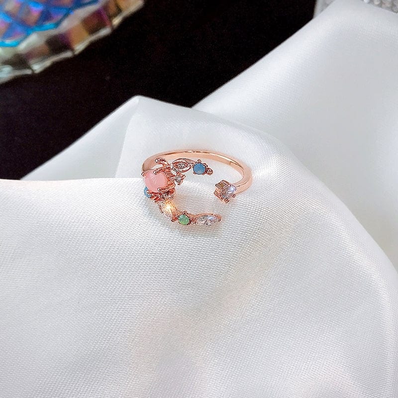 Chic Opal Moon Phase Ring