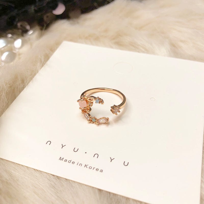 Chic Opal Moon Phase Ring