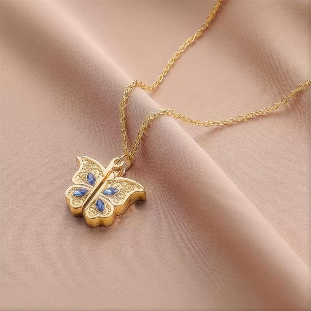 Cadre photo Je t'aime Collier coeur papillon