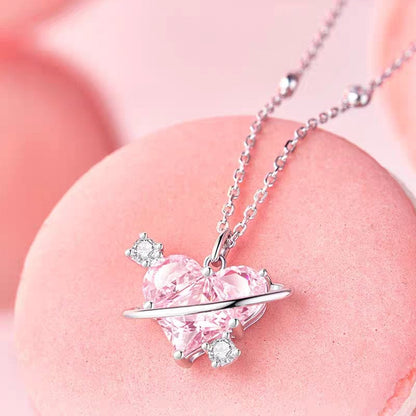 Pink Celestial Heart Necklace