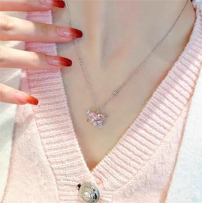 Pink Celestial Heart Necklace