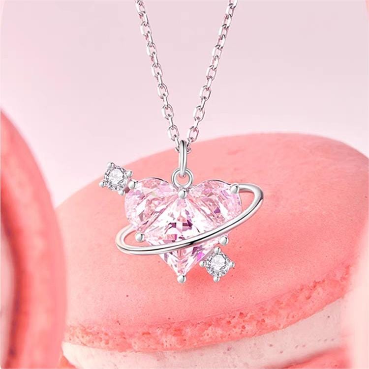 Pink Celestial Heart Necklace