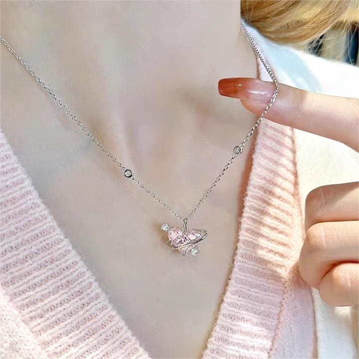 Pink Celestial Heart Necklace