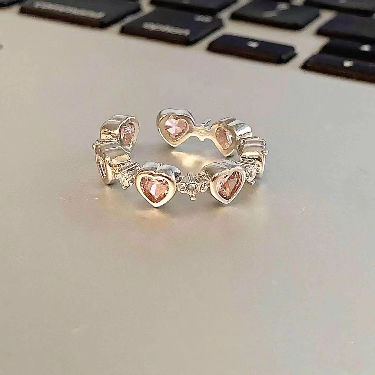 Bague coeur en cristal chic