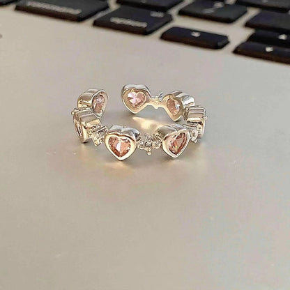 Bague coeur en cristal chic