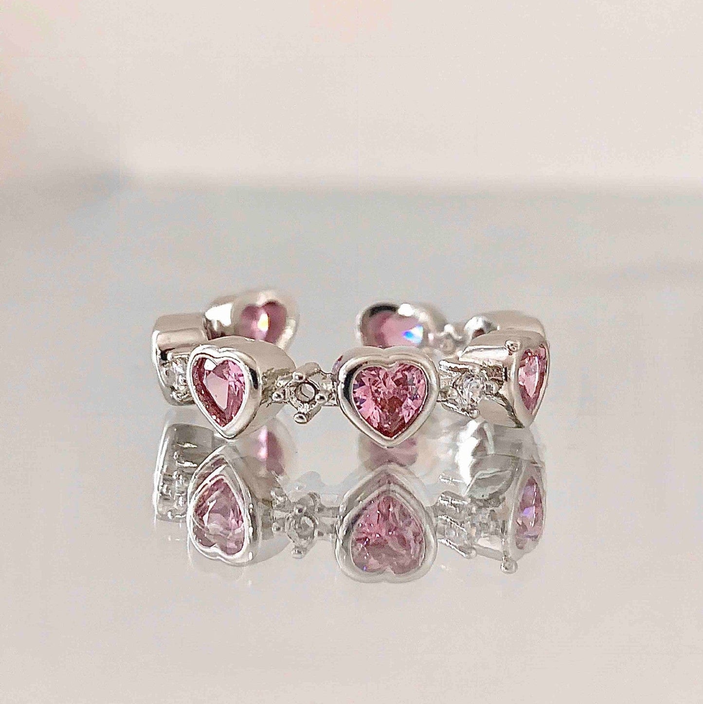 Bague coeur en cristal chic