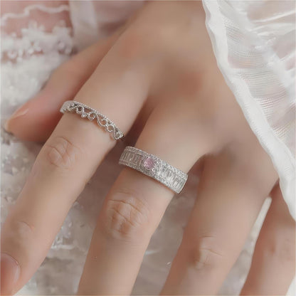 Pink Rhinestone Crystal Ring