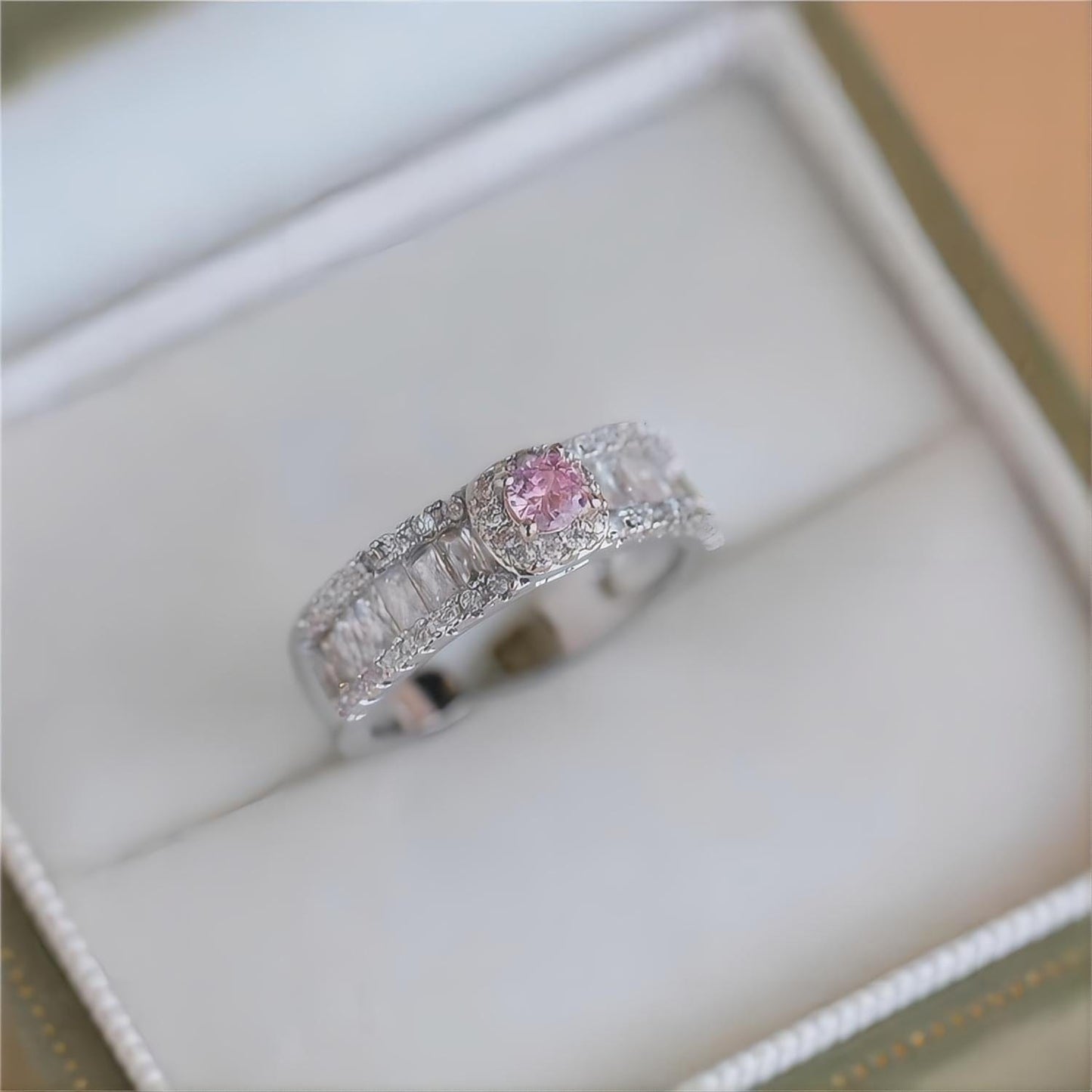 Pink Rhinestone Crystal Ring