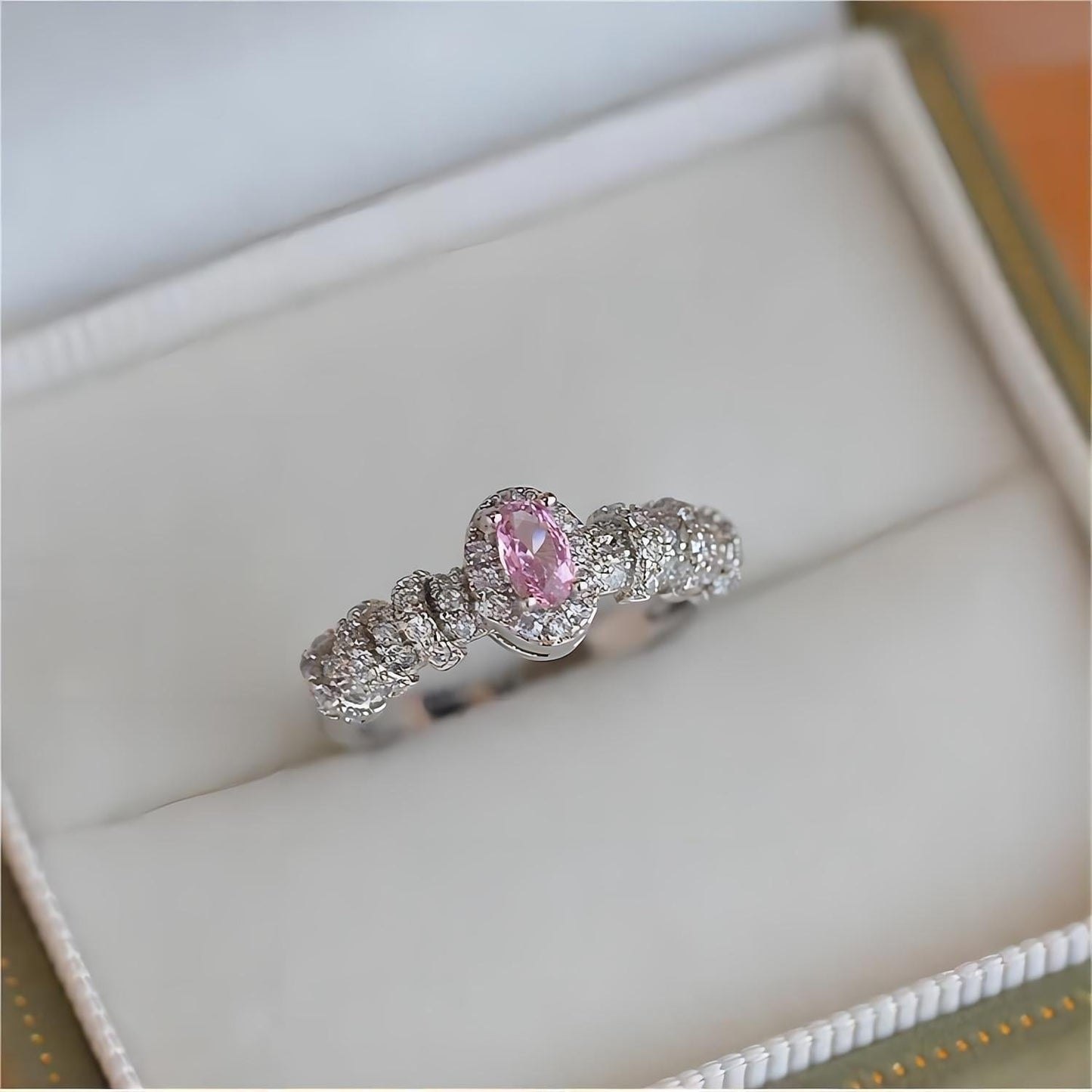 Pink Rhinestone Crystal Ring