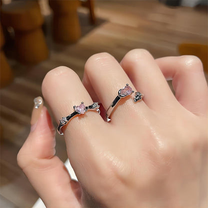 Chic Rose Heart Open Ring