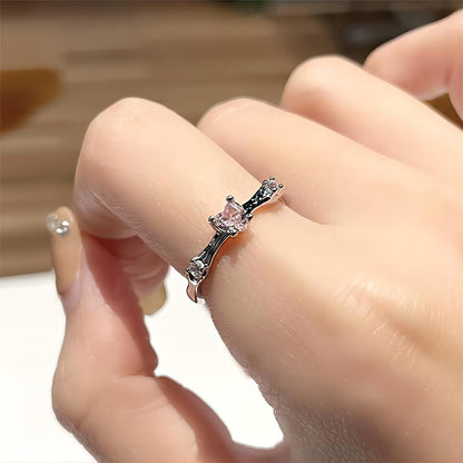 Chic Rose Heart Open Ring