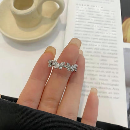 Chic Silver Butterfly Ring GEM587