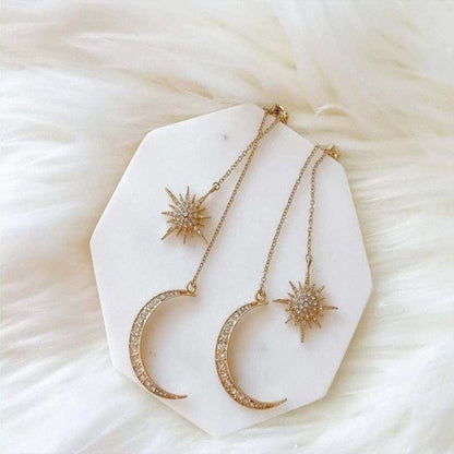 Chic Star Moon Phase Dangle Earrings