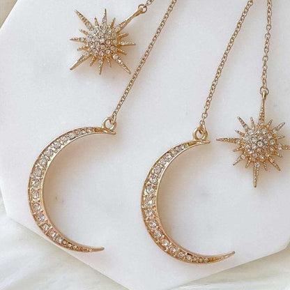 Chic Star Moon Phase Dangle Earrings