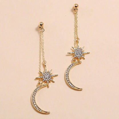 Chic Star Moon Phase Dangle Earrings