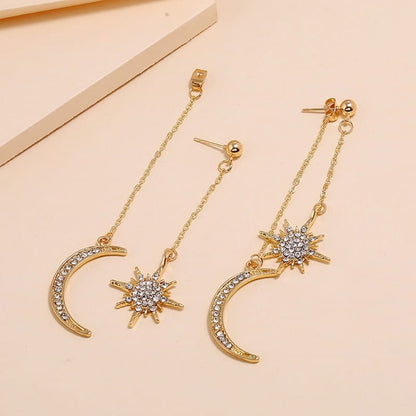 Chic Star Moon Phase Dangle Earrings