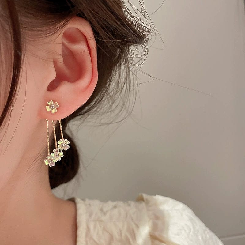 Transformable Floral Dangle Stud Earrings