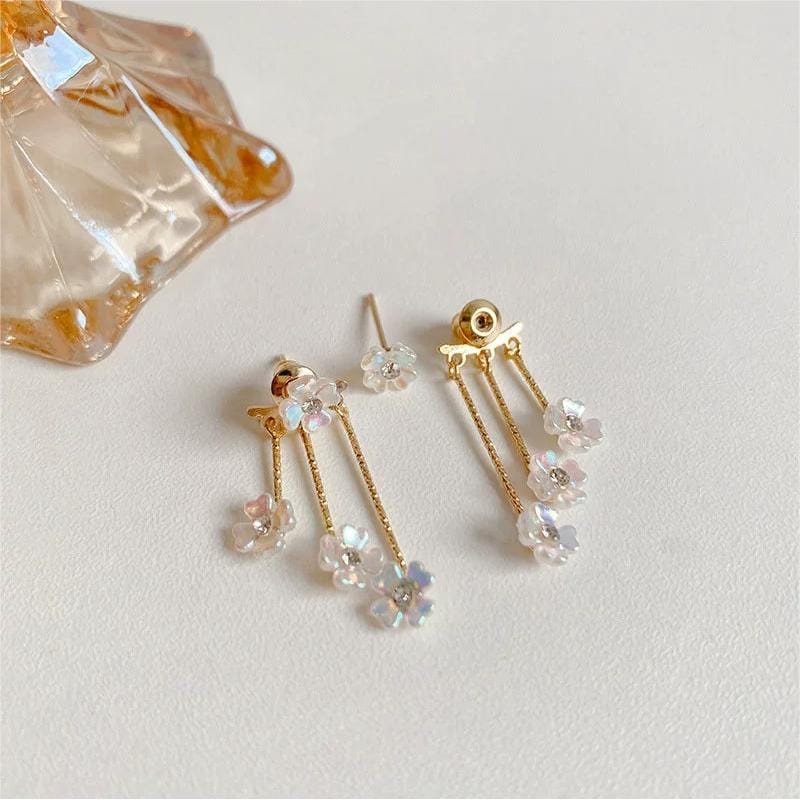 Transformable Floral Dangle Stud Earrings