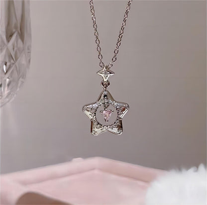 Chic Heart Star Necklace