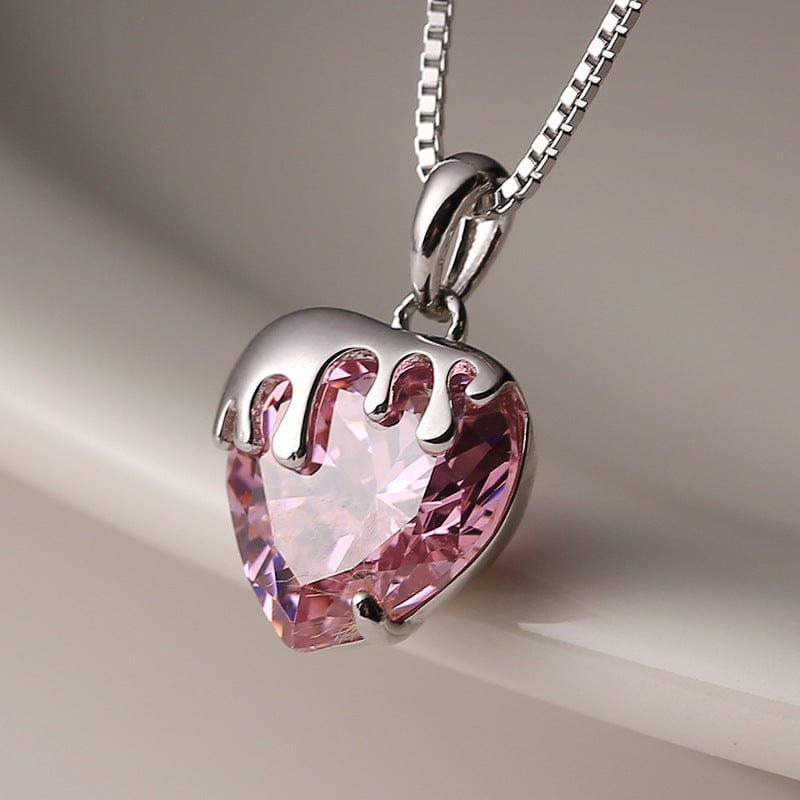 Diamond Cut Crystal Heart Pendant Necklace