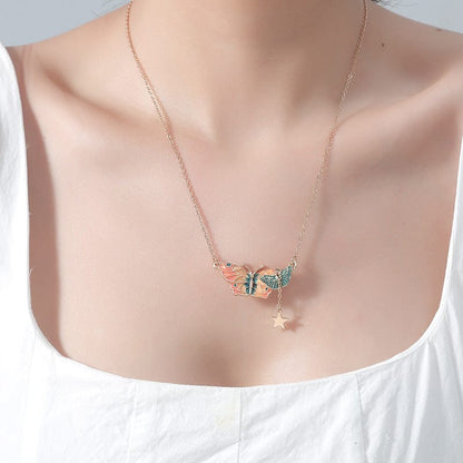 Butterfly Necklace Bracelet Ring Set