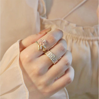 Chic Butterfly Pearl Ring Set