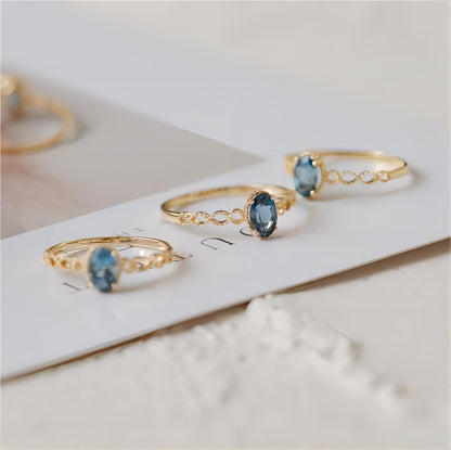 Sea Blue Topaz Ring