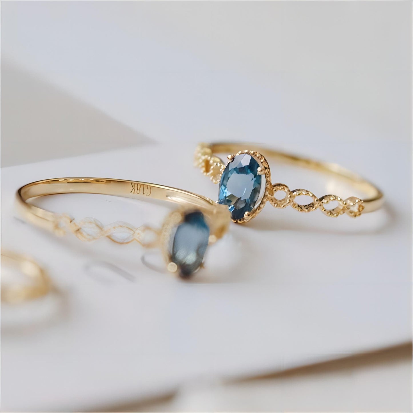 Sea Blue Topaz Ring