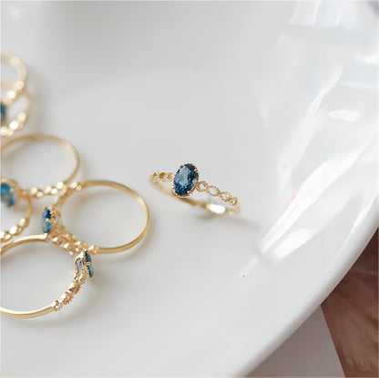 Sea Blue Topaz Ring