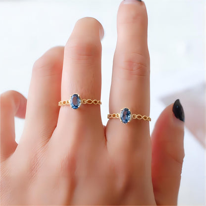 Sea Blue Topaz Ring