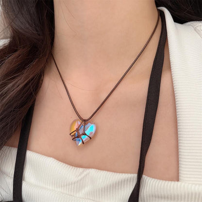 Heart Pendant Choker Necklace