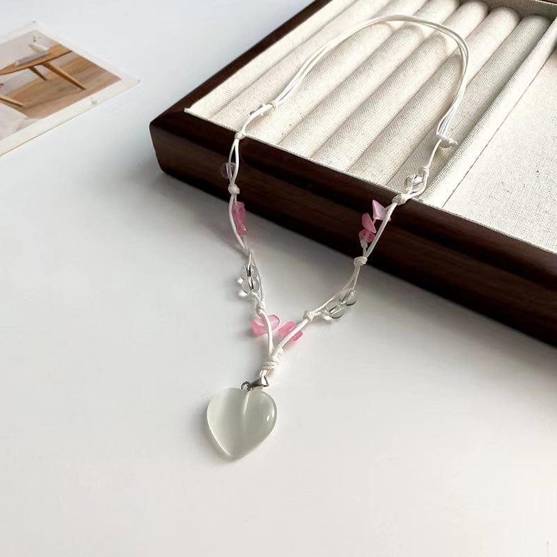 Collier assorti avec pendentif en forme de cœur