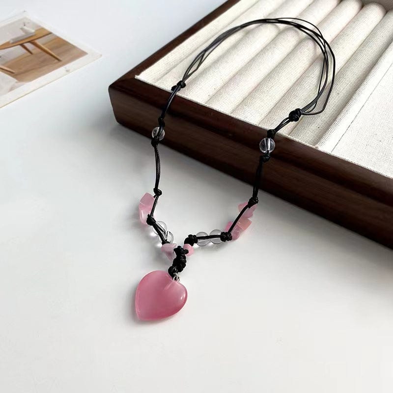 Collier assorti avec pendentif en forme de cœur