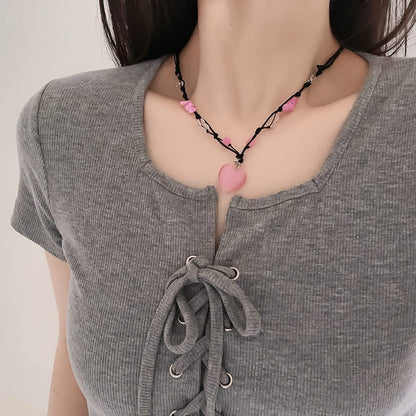 Collier assorti avec pendentif en forme de cœur