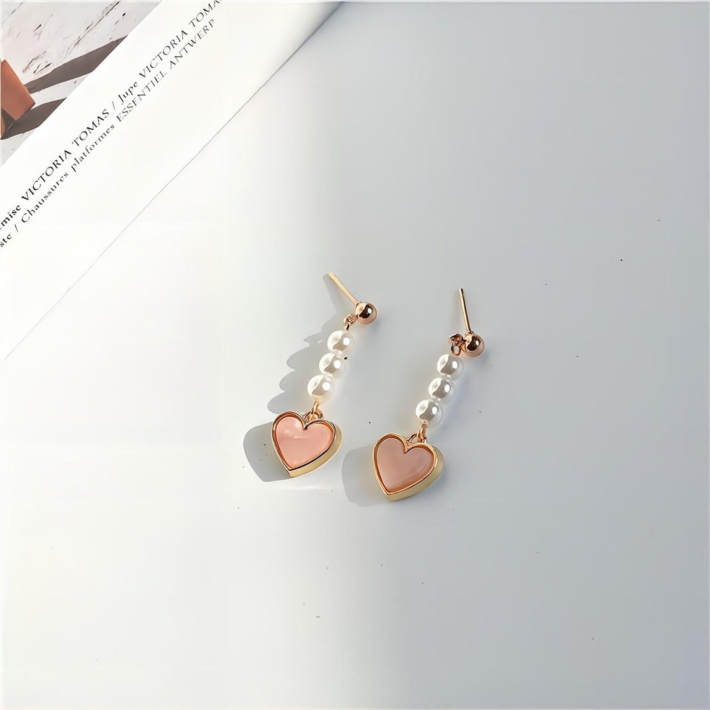 Chic Pearl Heart Earrings